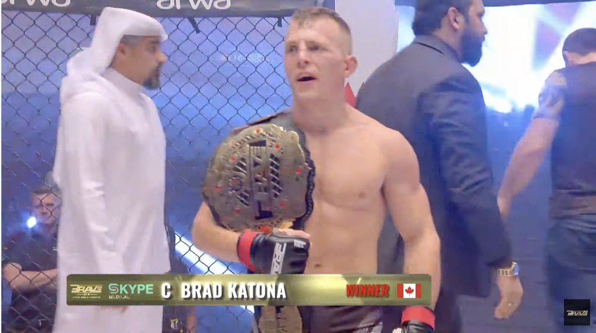 JHagholm1's tweet photo. Canadian Bantamweight 🇨🇦 Brad Katona retained his @bravemmaf Bantamweight Championship via Unanimous Decision over Gamzat Magomedov today at BRAVE CF 63. Katona is now 12-2
#BraveCF63 https://t.co/jhSZbGPB8s