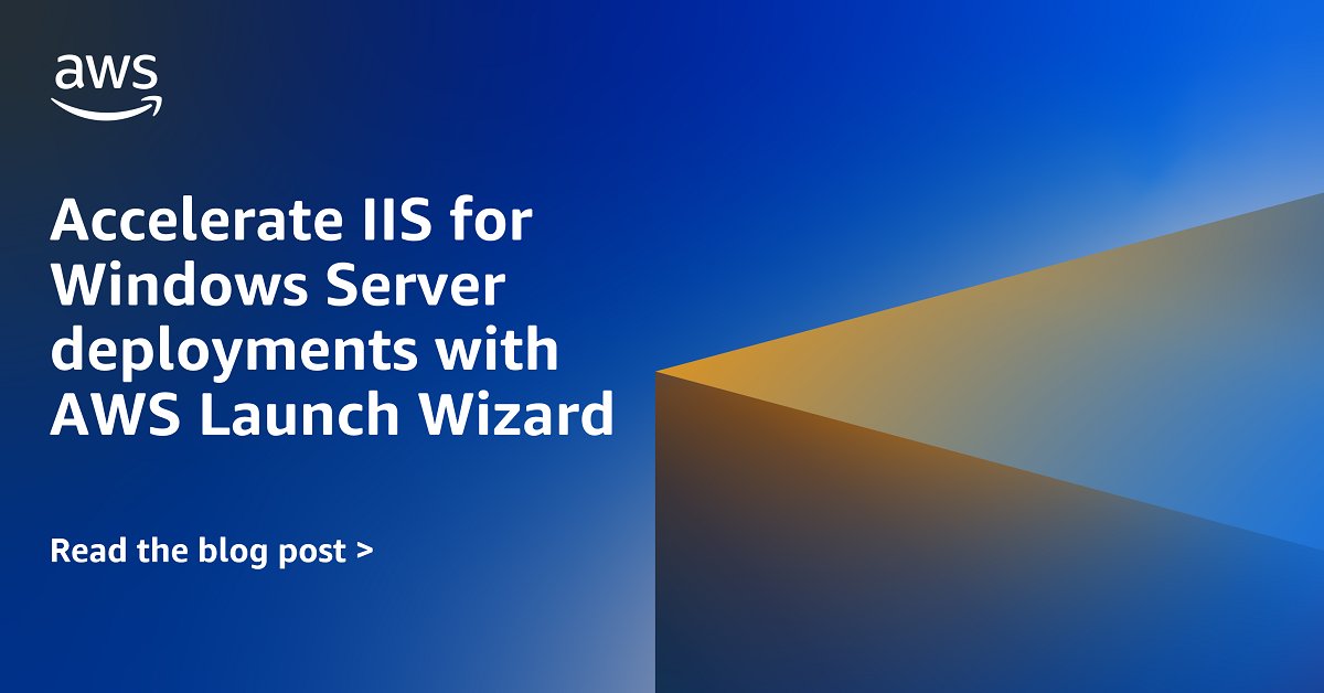 AWSArchitecture's tweet photo. With our goal to enhance the customer experience of deploying enterprise workloads on AWS, we are excited to introduce one of our latest offerings – AWS Launch Wizard for Internet Information Services (IIS) 💻
Learn more: https://t.co/LCYHhDD3x4
#LaunchWizard https://t.co/51sF4grPCs