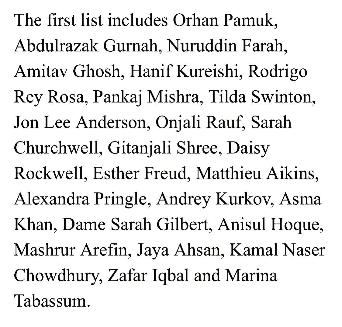 First list of 25 speakers for the tenth #dhakalitfest #orhanpamuk #abdulrazakgurnah #nobel #Literature #dhaka #bangladesh