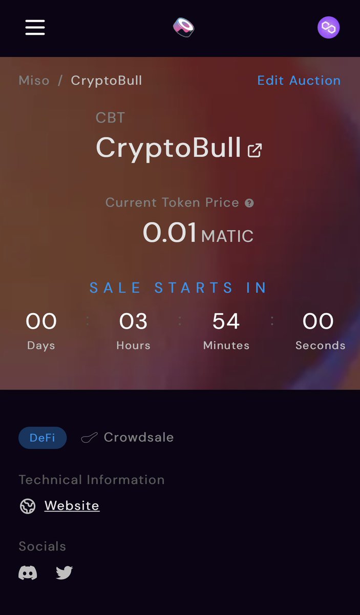 CryptoBulltoken's tweet photo. 3 hours await on #Sushiswap #MISO… before the bulls turn wild 🐂🚀  make sure you’re on the polygon network when looking for our #ICO! ⚠️ we are the next #ETH &amp; #BTC for BULLS only! https://t.co/SXwTHHkMoU