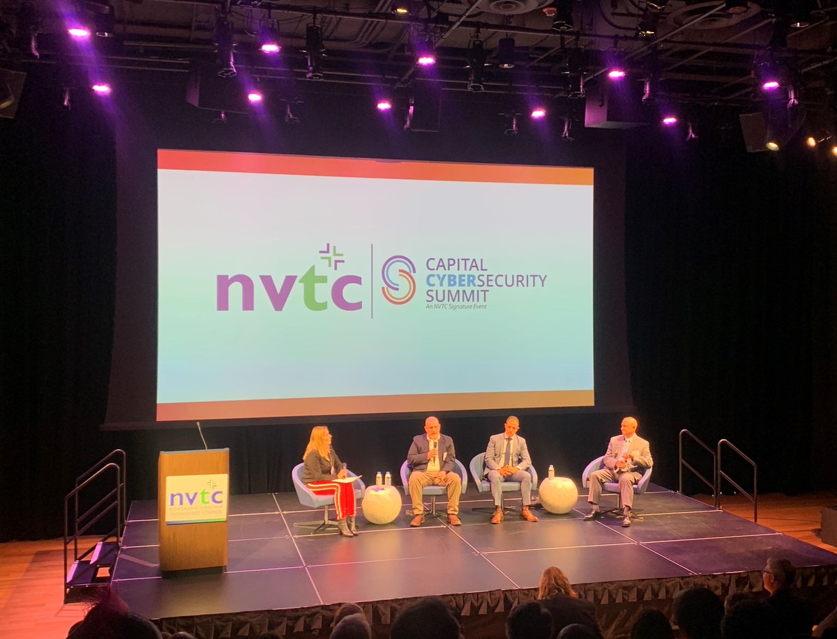 NoVATechCouncil's tweet photo. "The passive-aggressive side of #cyber warfare hasn't been talked about as much ... Time is now with the increasing number of threats." #lowsecurity #highimpact #CapitalCyber #NVTC https://t.co/SzmMd21mLa