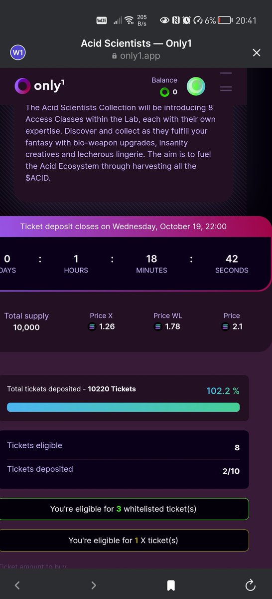 Shillerkilla's tweet photo. The @AcidMonkeys scientist drop is already over subscribed ๐ฌ๐
I think I'm going to have to put a couple more tickets in to up my chances.
Also for the staking multiplier that allows you to recieve $acid
Great team and community ๐ฏ
#NFTs #NFT #acidmonkey #stayacid https://t.co/zGa6p20hcN