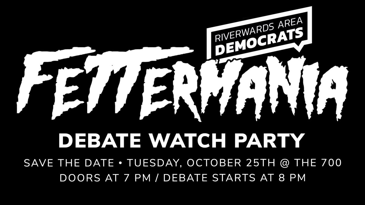 riverwardsdems's tweet photo. There's been a few FAQs about our 10/25 Senate Debate Watch Party. #1Q: Will there be refreshments? A: You're more then welcome to BYO crudités! This and other details can be found at this link: https://t.co/ibtMqRoKQe
#JohnFetterman #Fettermania #DebateWatchParty #RiverwardsDems https://t.co/pmo9CZJM3g