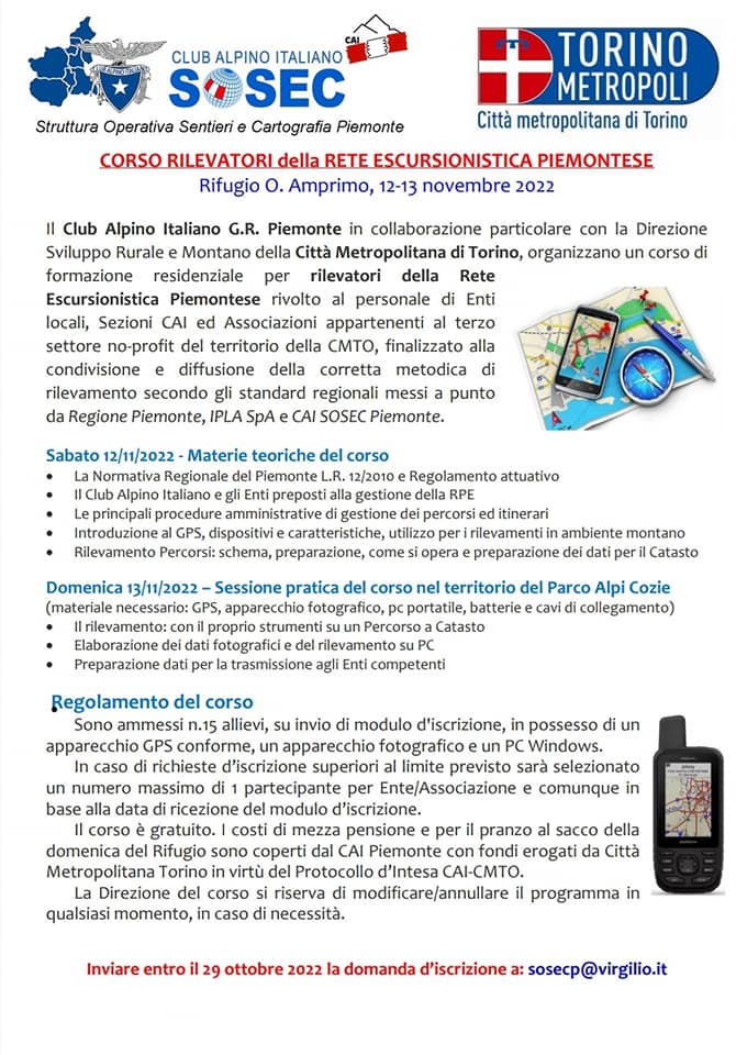 cailanzo's tweet photo. 🧭📱 🗺️Rifugio O. Amprimo, 12-13 novembre 2022
Corso rilevatori della rete #escursionistica della rete escursionistica piemontese organizzato dal @cai150  G.R. Piemonte in collaborazione con la Direzione
Sviluppo Rurale e Montano Città Metropolitana Torino.

Locandina ⤵️ https://t.co/eKJzxwTL1k