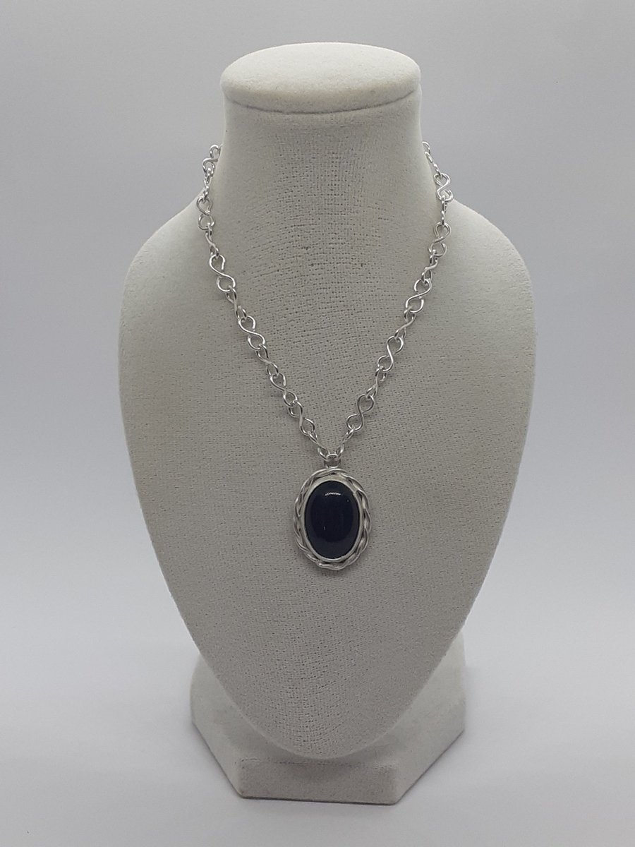 Sterling silver black onyx necklace made!