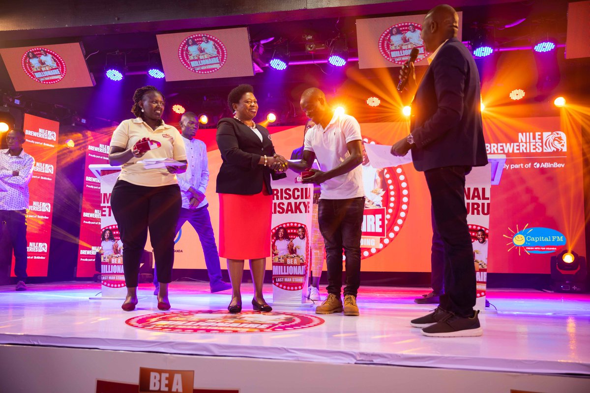 NBLUganda's tweet photo. Ojok Kenneth won the tiebreaker against Emmanuel Etyak to become the second runner up. Both contestants walk away with Ugx 1m. Ojok is supplemented with a smartphone.
#NBLBeAMillionaire #BAMSn2 https://t.co/Tgx5pCUy1A