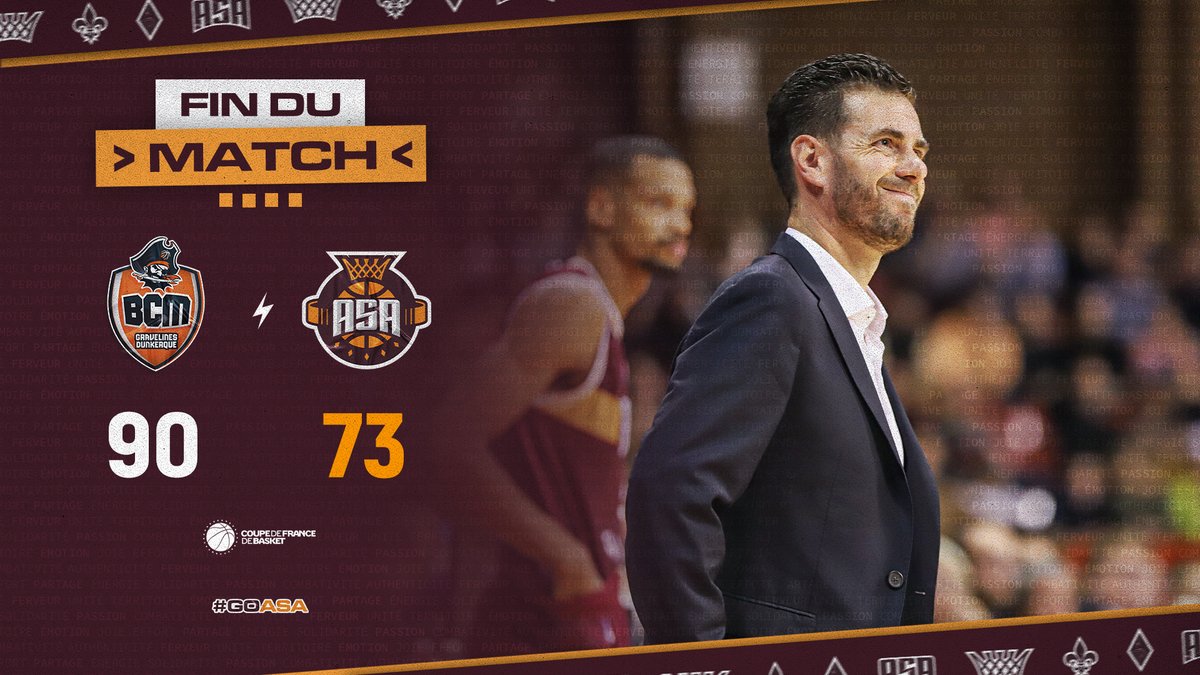 basket_asa's tweet photo. 🟠🟠🟠🟠 𝐅𝐢𝐧 𝐝𝐮 𝐦𝐚𝐭𝐜𝐡
On aura résisté, mais il y a une classe d'écart face à BCM Gravelines Dunkerque et on l'a ressenti en 2e période !
Fin de la Coupe de France pour l'ASA 😖
📸 Julie Dumélié
#GoASA #CDFBasket #BCMASA https://t.co/Wdw8TVKeen
