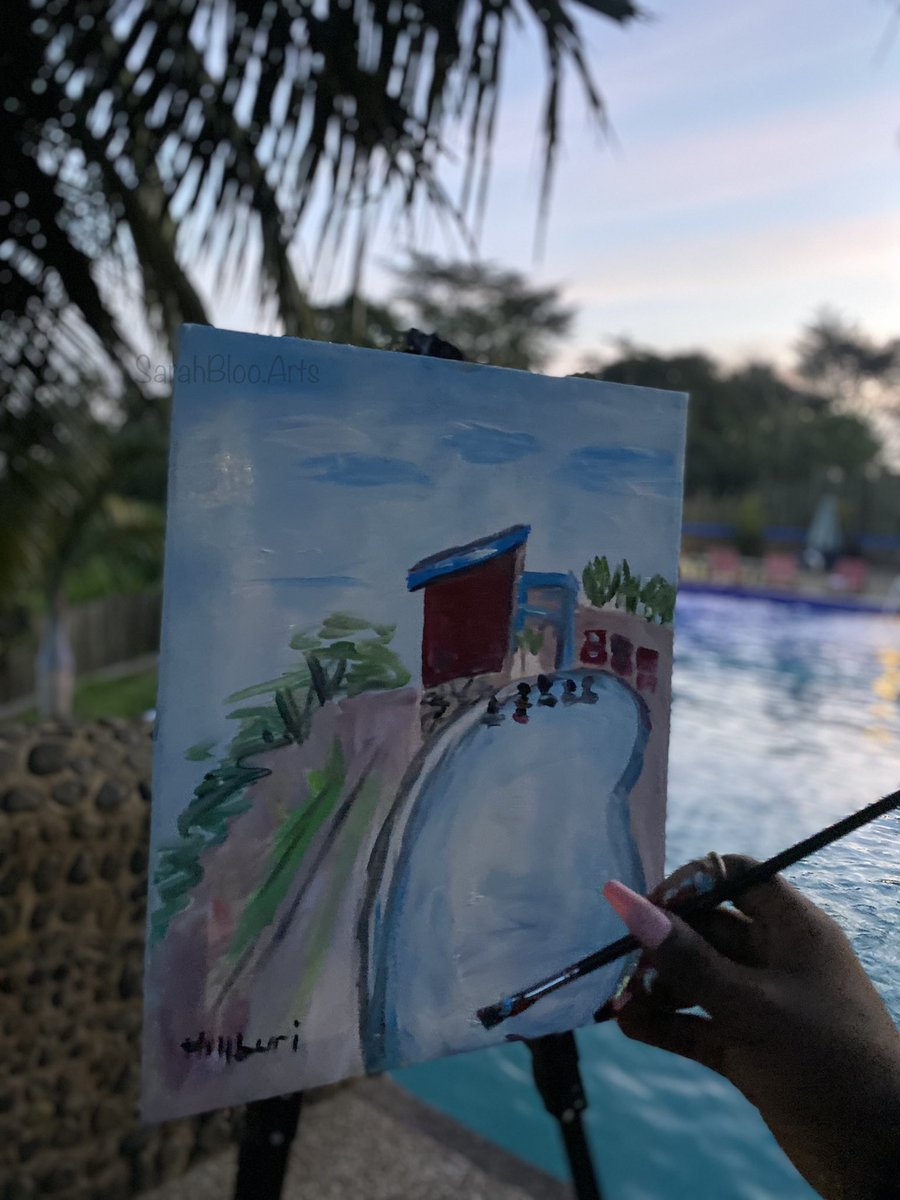 SarahBlooArts's tweet photo. My 10 mins painting 🎨 at Hillburi Accra🇬🇭 ; the owner was impressed ☺️ https://t.co/suShqNwqQ7