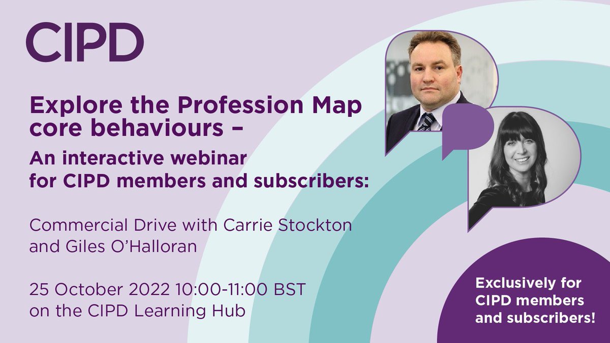 GilesOHalloran's tweet photo. Very much looking forward to next week’s @CIPD #webinar when we discuss what “Commercial Drive” means in practice as a core behaviour - can’t wait! 😁#cipd #HR #hrbp #hrcommunity https://t.co/9qlqN4PpEd