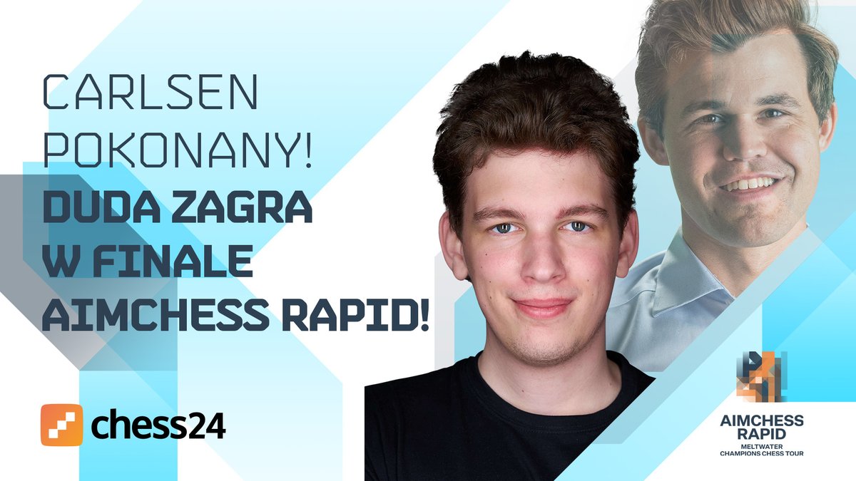 <a href="/GM_JKDuda/">Jan-Krzysztof Duda</a> pokonuje <a href="/MagnusCarlsen/">Magnus Carlsen</a> i zagra w finale #AimchessRapid!!!
