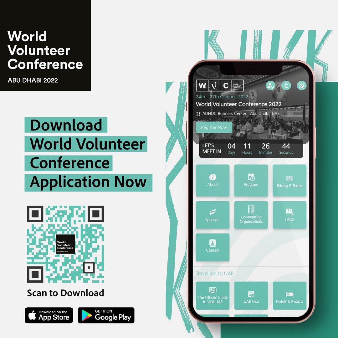 IAVE's tweet photo. Attending the 2022 IAVE World #Volunteer #Conference? Don’t forget to download the #WVC2022 app on your mobile device now to get important updates and program details! Available on Apple and Android devices. Scan the QR code to get started! https://t.co/CnHuJOoDci