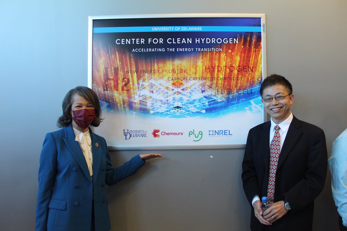 Securing a clean energy future is vital to our environment, economy, and our public health. Proud to launch the Center for Clean Hydrogen today – an innovative partnership between @UDelaware, @Chemours & others that will help us realize a cleaner future for all.