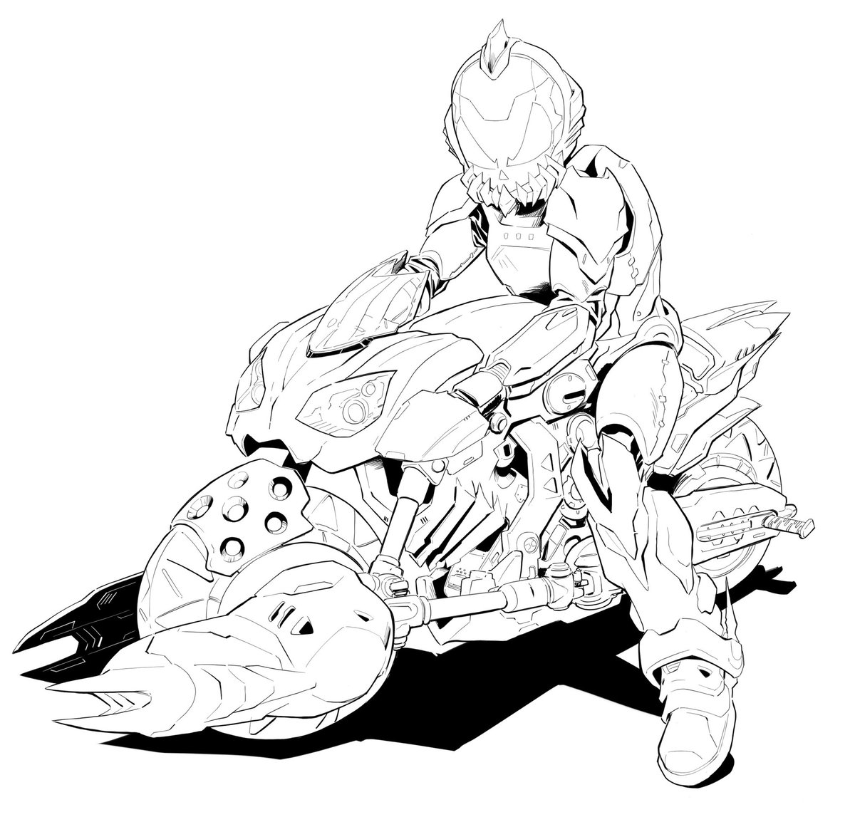 Chuva736's tweet photo. Day 19- I re-skinned the ride armor from #genesisclimbermospeada or #robotechthenewgeneration #cyclone for #thepumpkinwars and #inktober2022 lol! #didgitalinks https://t.co/7nugfzJ5mG