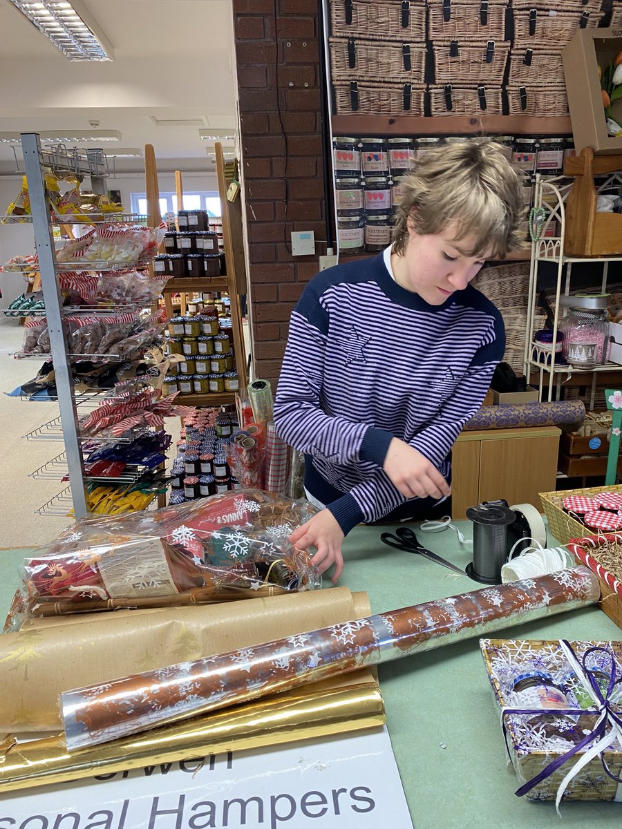 Molly one of our supported interns working hard making hampers ready for the Christmas rush ⁦<a href="/DerwenCollege/">Derwen College - Post-16 specialist college</a>⁩