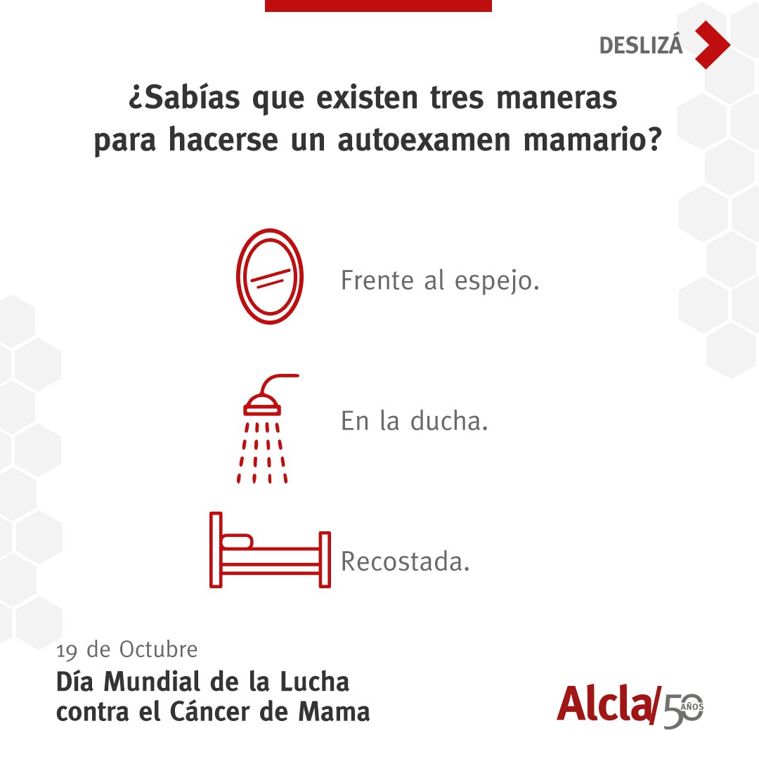 ClinicaAlcla's tweet photo. En el Día Mundial de la lucha contra el Cáncer de Mama nuestra intención es difundir la importancia de la detección precoz.

#RehabilitaciónIntegral #50añosDeExcelenciaMédica #Alcla #DíaMundialDelCáncerDeMama #AutoexamenMamario https://t.co/V8KOWEcP0F