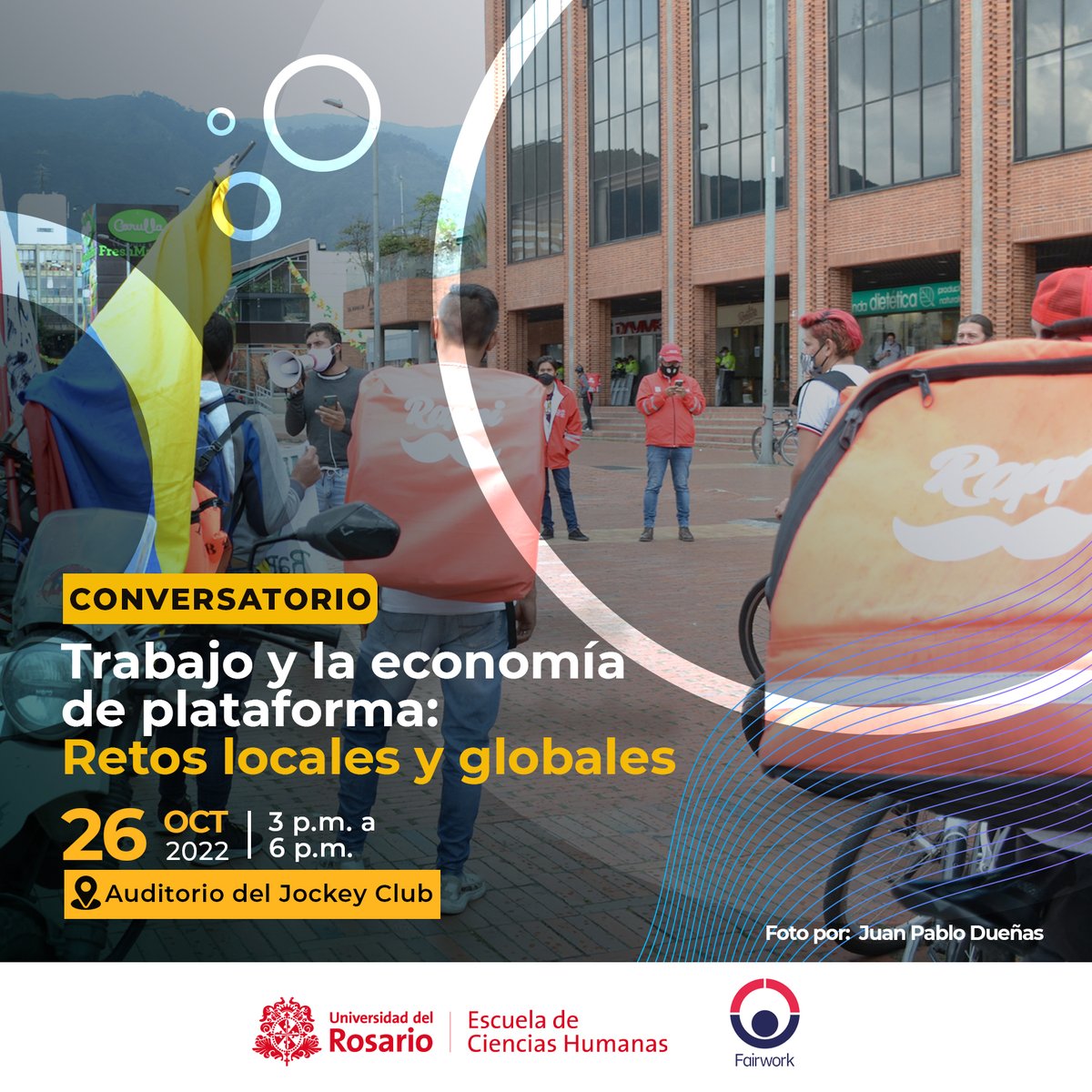 ech_ur's tweet photo. Participa en el Evento de cierre del Summit de Fairwork 2022: Trabajo y la economía de plataforma: Retos locales y globales 
📅26 de octubre
🕒3 p.m. 
📌Auditorio del Jockey Club
*Cupos limitados
Inscríbete aquí https://t.co/eG9U0mXcQH https://t.co/R1ZXqaUsao