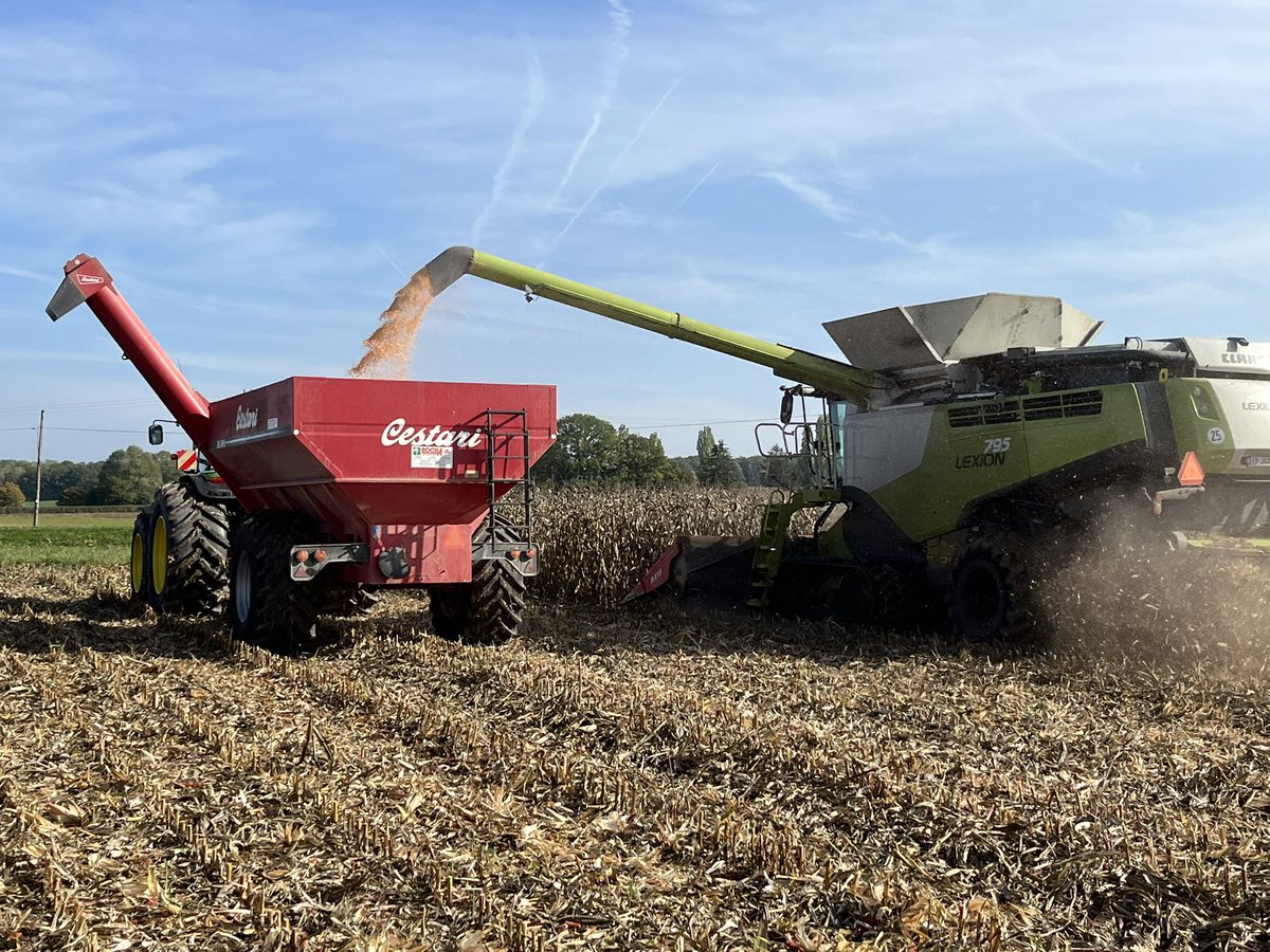 Début laborieux des #moissons de #Maïs 🌽! <a href="/JohnDeere/">John Deere USA</a> <a href="/CLAASFrance/">CLAAS France</a> #DamsDeereFarm #fragtw