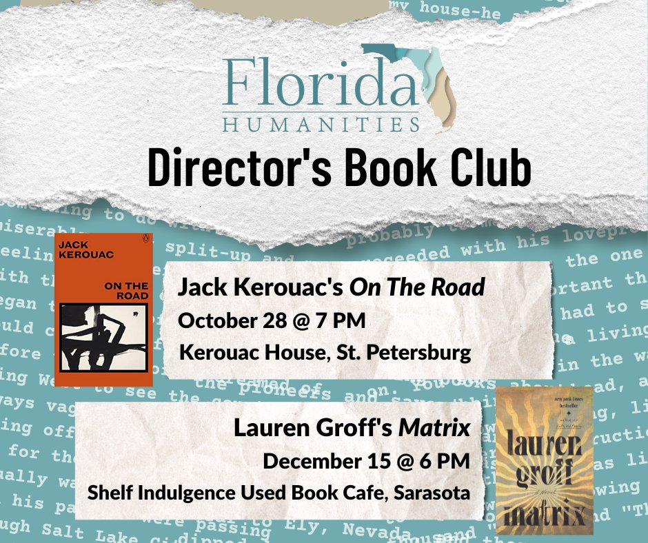 FlHumanities's tweet photo. Go beyond the pages of some of your favorite #books and take part in a larger literary discussion with #Florida Humanities' new Director's Book Club events. https://t.co/daEosnhMzv
#bookclubs #bookworms #jackkerouac #stpete #thingstodoinstpete #sarasota
@legroff https://t.co/E8NuWUzIdu