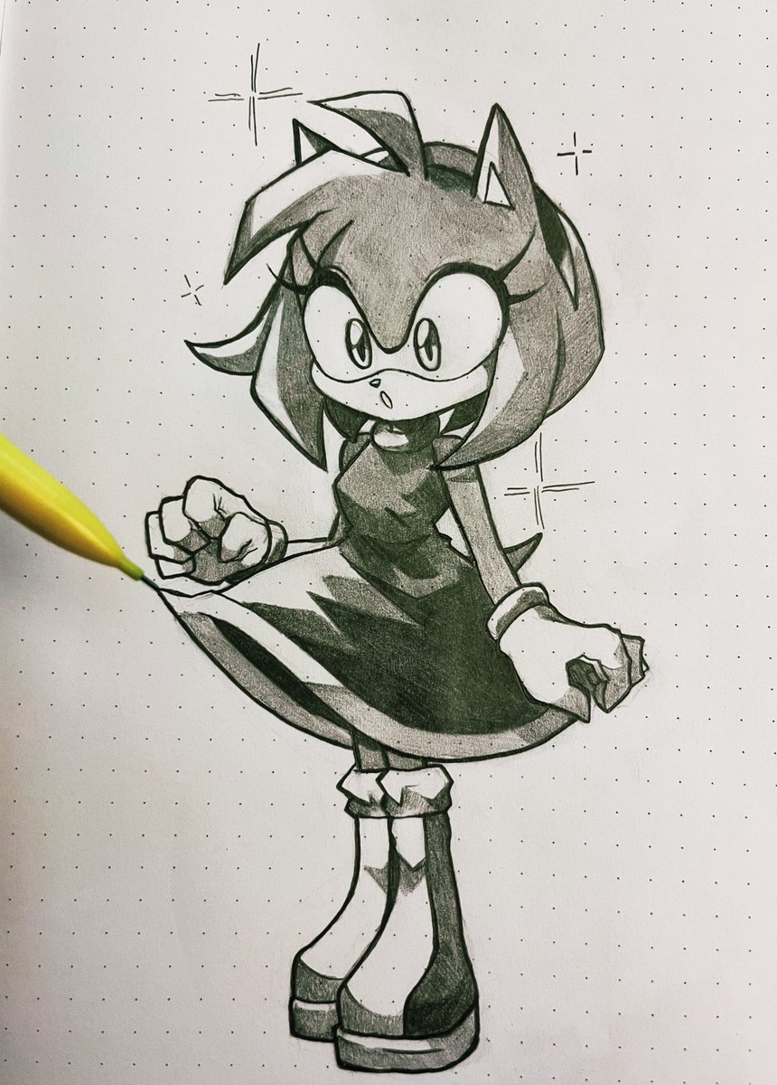 spookycatfiish's tweet photo. Doodled an amy (*ﾉ▽ﾉ) 
#AmyRose #SonicTheHedeghog https://t.co/Xl9XiTw4q8