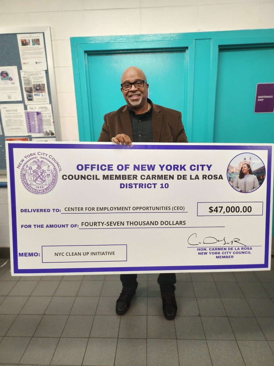 ceoworks's tweet photo. Our own Wyatt Stone represented CEO at the New York City Council Sanitation Town Hall last night! Thank you to Council Member @CnDelarosa for your continued support and investment in our program! #changethatworks https://t.co/Li8DgnFB7Y