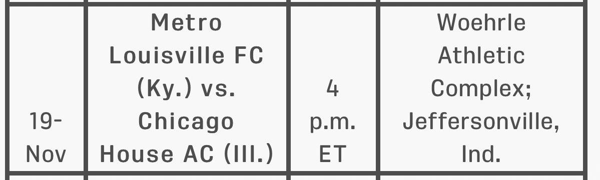 Our next <a href="/OpenCup/">U.S. Open Cup</a> Qualification match is set. @MetroLouFC