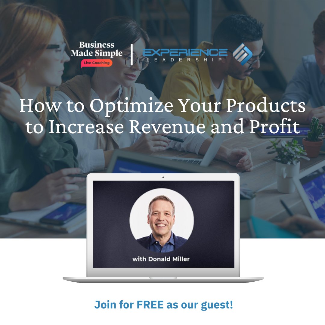 experiencelead's tweet photo. Are you struggling to break your previous year’s revenue record? This is frustrating when you know you have a good product, yet your bottom line isn’t growing.

Join us 10/20 at 10am to learn: How to Optimize Your Products to Increase Revenue and Profit. 👉https://t.co/EGQDADpO7a https://t.co/JpV6xMuq7b