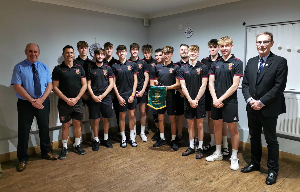 EvansWilliamsFC's tweet photo. Thanks to West Wales FA for presenting our Under 16’s from last season with a pennant for winning the West Wales Cup at Llanelli Cricket club tonight. https://t.co/H6myfwpHwT
