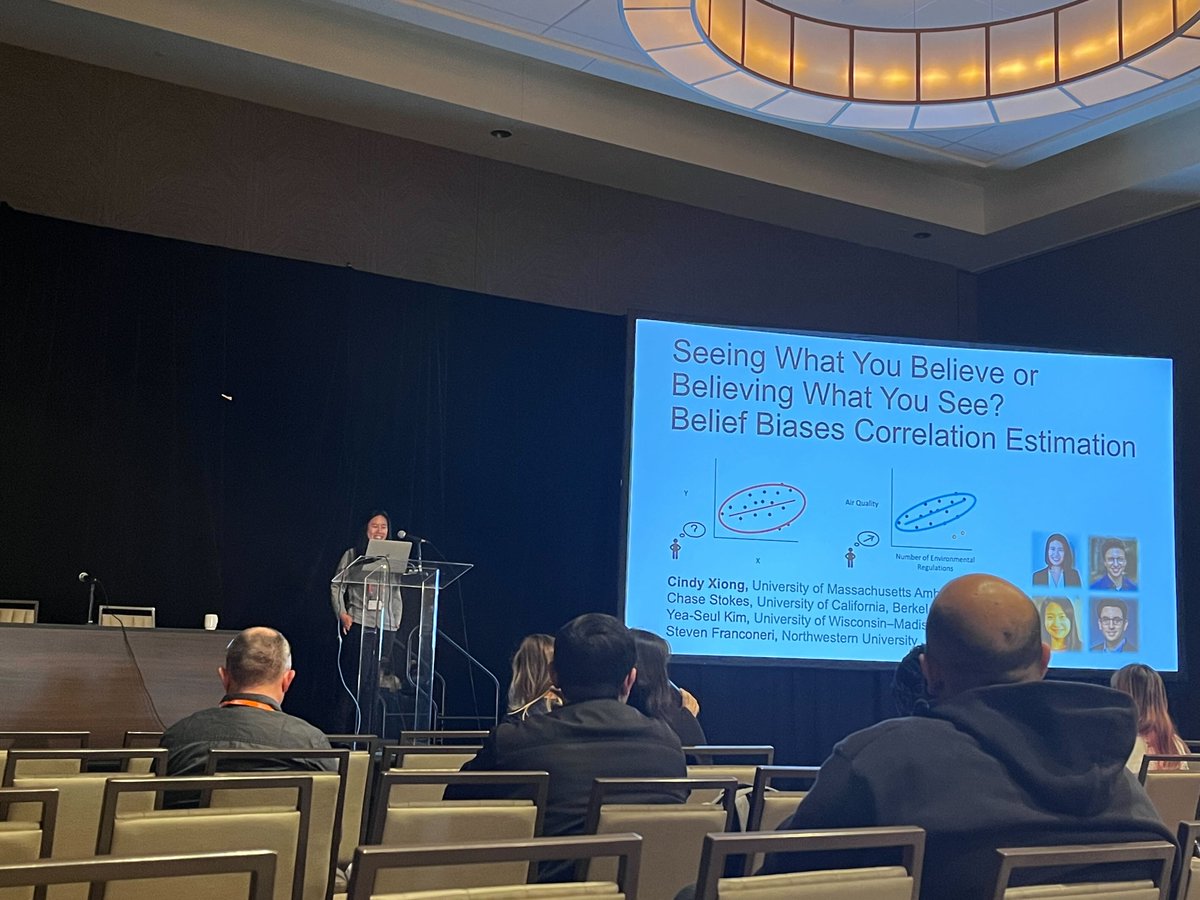 chasejstokes's tweet photo. Great presentation, @thecindyxiong ! Excited to share these findings - an individual's prior belief affects how they interpret the correlation of scatterplots 🧵/ 10  #ieeevis https://t.co/q6rs0RAUTI