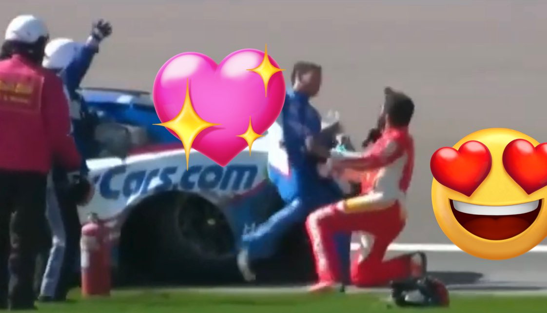 Bingo Bango (@cerealdilution) on Twitter photo In a very special moment the other day, Bubba Wallace proposed to Kyle Larson. True love in its purest form caught on camera. #nascar <a href="/BubbaWallace/">Bubba Wallace</a> <a href="/KyleLarsonRacin/">Kyle Larson</a> #gawgeous In a very special moment the other day, Bubba Wallace proposed to Kyle Larson. True love in its purest form caught on camera. #nascar <a href="/BubbaWallace/">Bubba Wallace</a> <a href="/KyleLarsonRacin/">Kyle Larson</a> #gawgeous