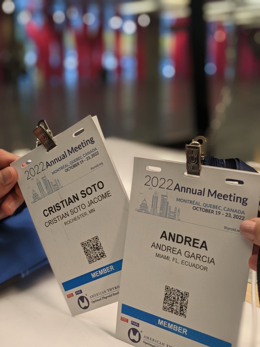 First day at the #ATA2022 meeting ✅ <a href="/AmThyroidAssn/">American Thyroid Association</a> 🇨🇦🇪🇨