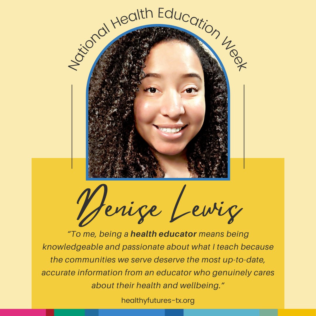 This week is #NHEW, and we don't mean to brag, but <a href="/HFTexas/">Healthy Futures of Texas</a> has some of the TOP #healtheducators in Texas. And we are pleased to spotlight a few this week. 

Denise Lewis tells us 'What Does Being a Health Educator mean to you?"" 

#sexed #sexualhealth #Texasschools