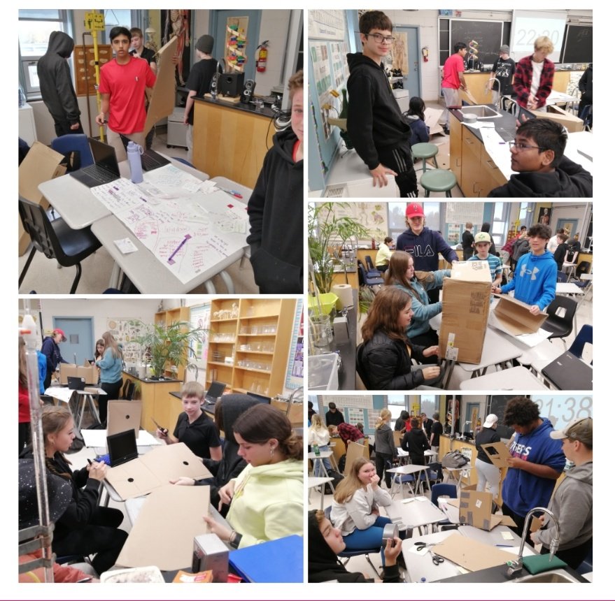 Grade 9 Ss solving real world problems with our friends from <a href="/quconnections/">Queen's Connections</a>.  Today we built prototypes of our greenhouses that our coding skills will control to help solve food insecurity in Ontario towns. #stemsolvesproblems <a href="/LaSalle_LDSB/">La Salle Secondary</a>