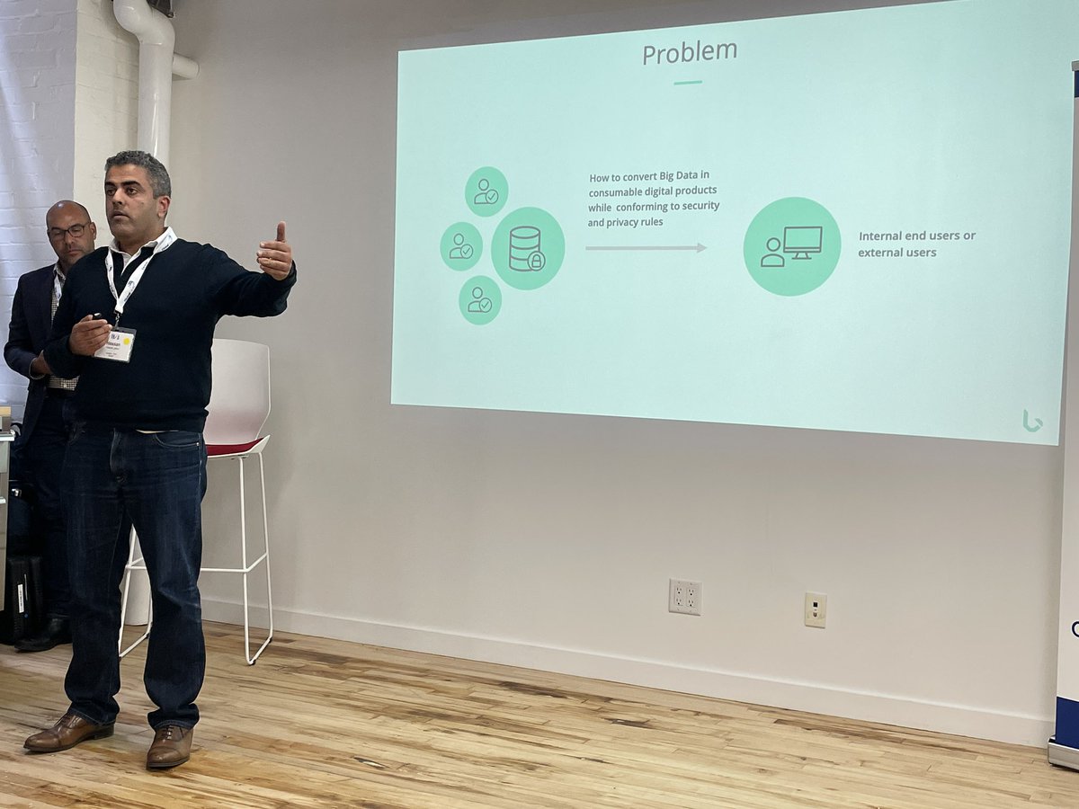 These star-up presentations are GREAT! Now Hassan Jafferi from <a href="/bitnobi/">Bitnobi, Inc.</a> that allows data-sharing in a protected way (without sending the actual files to the consumer). #THIAInnovationSummit