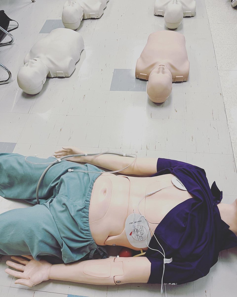 OPHealthCare's tweet photo. Hands only CPR in the Health Care room today! @OP_HWDSB #checkcallcare #pushhardandfast https://t.co/gcgdFQJlYp
