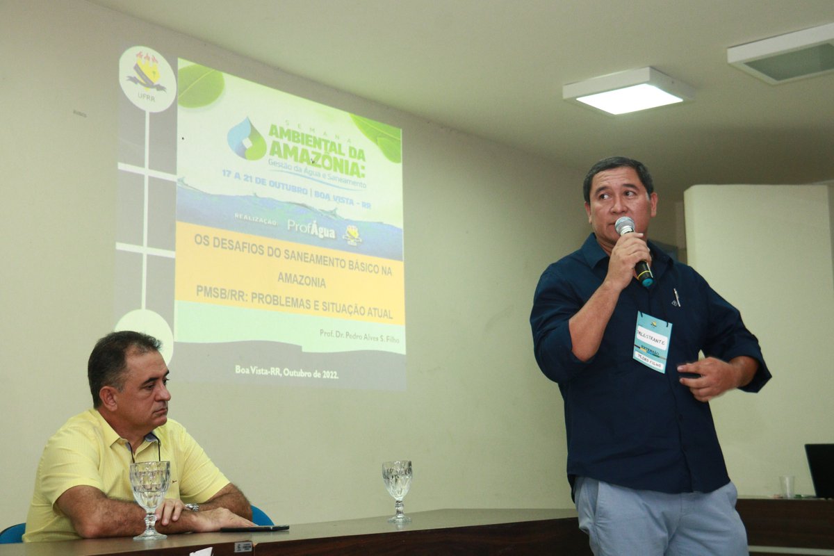 UFRROficial's tweet photo. Pessoal, está rolando a Semana Ambiental da Amazônia: Gestão das Águas e Saneamento. A organização é do Mestrado Profissional em Gestão e Regulação de Recursos Hídricos. Hoje o evento continua no auditório do Pronat, às 17h.
#UFRR2022 #ProfAgua #RecursosHídricos #MeioAmbiente https://t.co/18jlAXaeDR