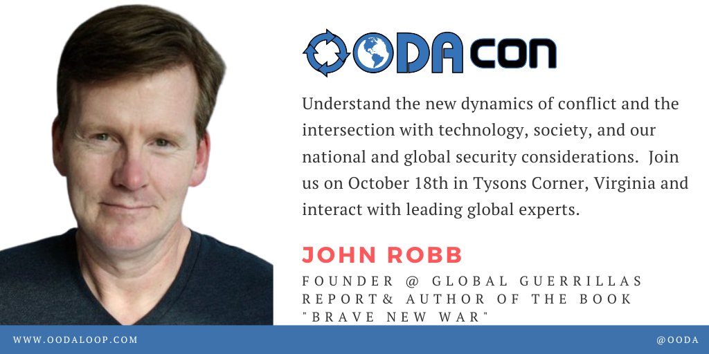 bobgourley's tweet photo. Great meeting old friends and making new ones at #OODAcon. Am still contextualizing new insights. Super high level take-away: When nations succeed in OODA they are prepared for new threats and opportunities. When companies succeed in OODA they dominate their markets. https://t.co/9PsOnCDn4d