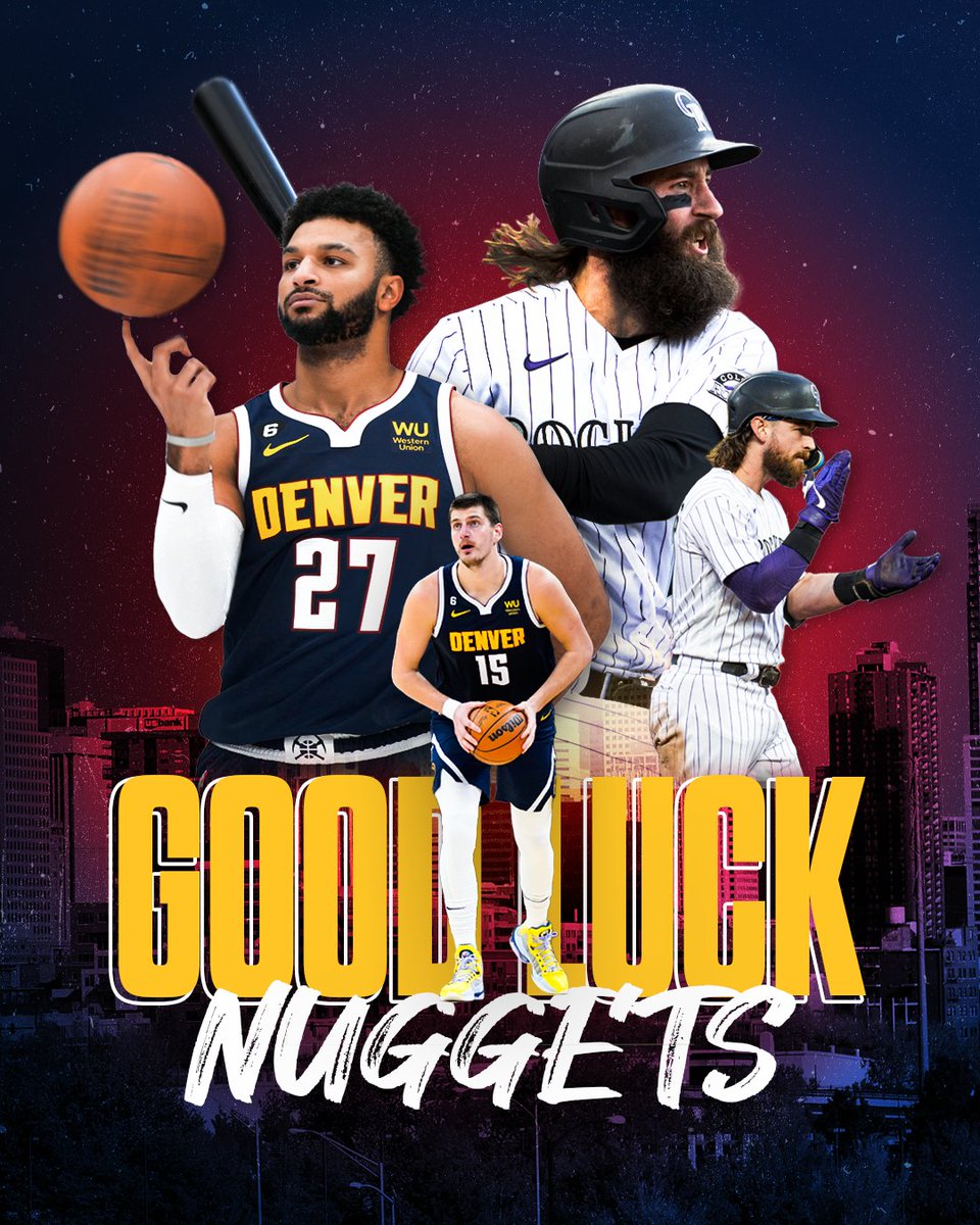 𝗚𝗢 𝗧𝗜𝗠𝗘! Good luck this season, @nuggets! #MileHighBasketball x #Rockies