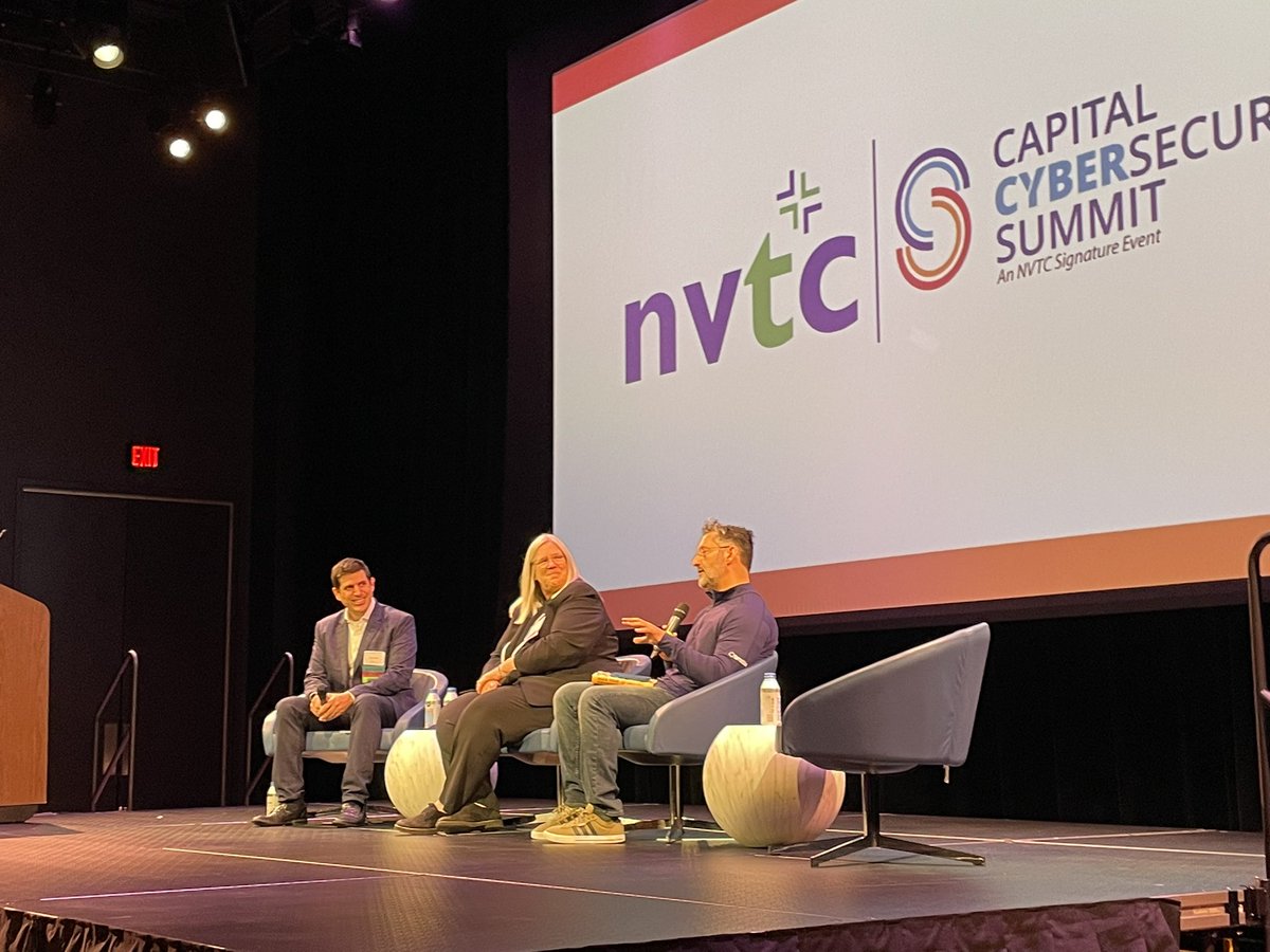tshoran's tweet photo. Great keynote session with Sue Gordon, @TenableSecurity @ayoran and @NickSinai. Thank you for being here and sharing your insights and knowledge with our attendees! #capitalcyber #nvtc @NoVATechCouncil https://t.co/Fqtvsd4id0