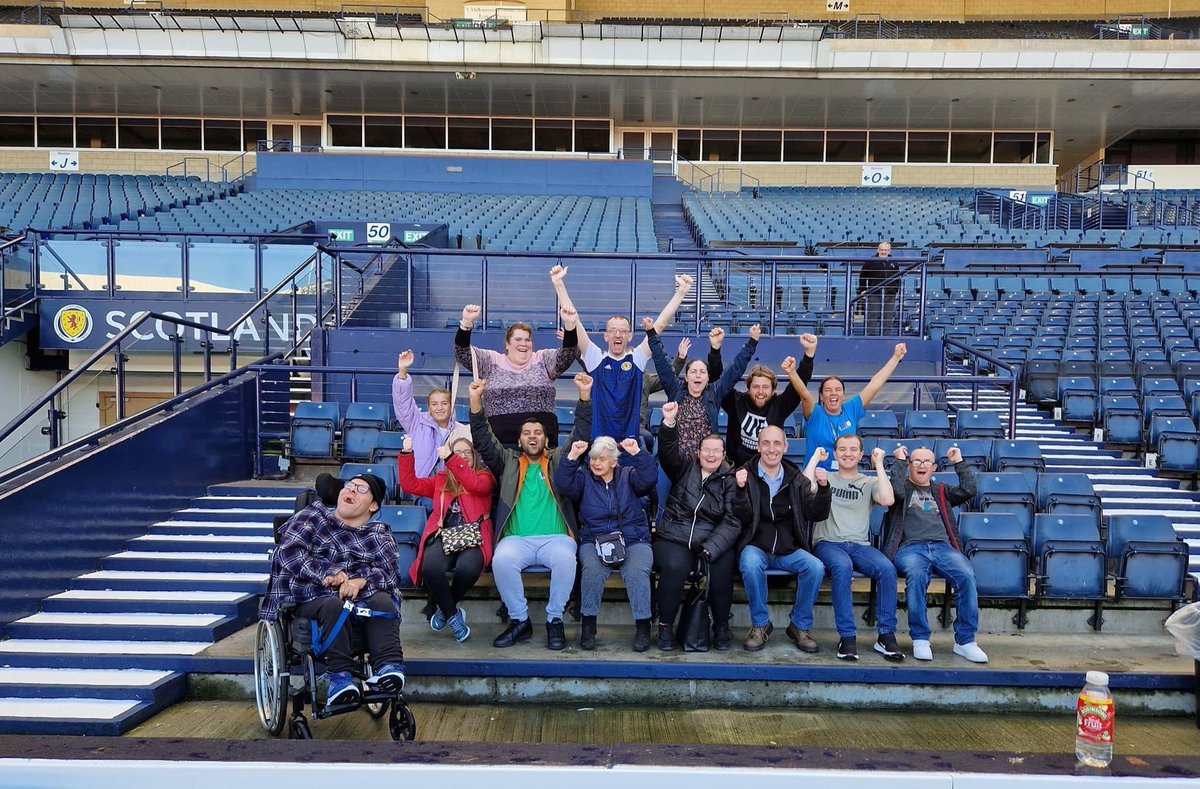 includeme2club's tweet photo. Our #BuddyClub takes a members-led approach, each week something different and new. This week was a trip to the Scottish Football Museum at Hampden. Lots of smiles, fun, fitness and football was explored by the team. #WhereIdeasHappen #IM2C https://t.co/1oLtuDGn2P