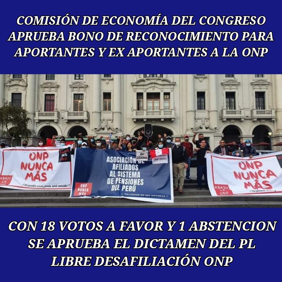 EdsonRomn1's tweet photo. Hoy dimos un gran paso por la Liberación de nuestros aportes a la ONP!!!
#bonodereconocimiento #onp #afp #CongresoDeLaRepública #onpnuncamás https://t.co/9ZPxe85OI9