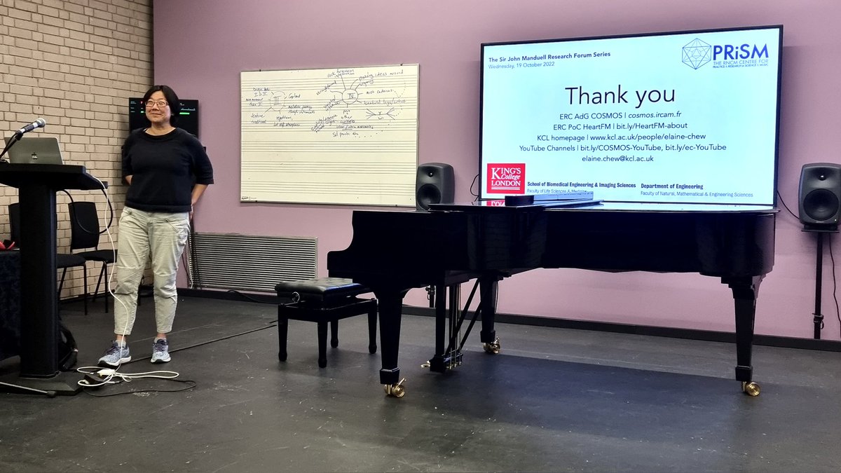 Excellent Research Forum talk today by Elaine Chew (Kings College) following discussions in the @RNCMPRiSM lab. Her topic 'Music and the Heart: A Math-Tech Perspective' aligns brilliantly with our theme of Practice & Research in Science & Music! @rncmlive