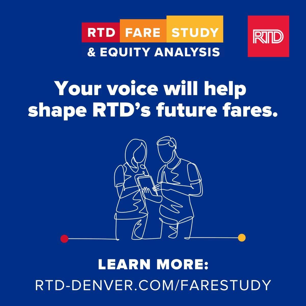 DRMACcolorado's tweet photo. RTD has created two fare structure options with the help of customer and community feedback. Learn more about the options under construction and how to share your feedback by visiting the fare feedback website: https://t.co/mokC8ojDUy #RTDDenver #farestudy https://t.co/1PeD89rgRj
