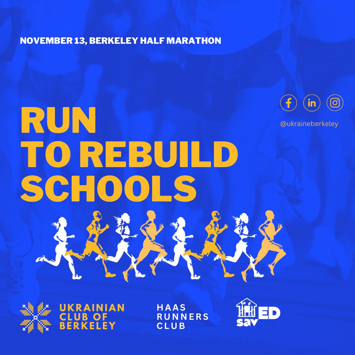 ukraineberkeley's tweet photo. 1st charity project! ๐งต 1/
๐โโ๏ธ๐What: RUN TO REBUILD SCHOOLS is @ukraineberkeley initiative in collab with the Haas Running Club. We'll raise money for SavED, a ๐บ๐ฆcharity that rebuilds schools in Ukraine, by taking part in the @BerkeleyHalf #berkeleyhalf #halfmarathon https://t.co/9Mp52aPTV7
