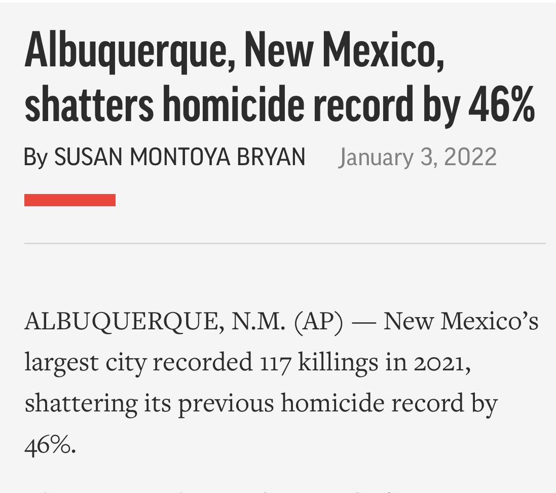 Longin4Reagan's tweet photo. @Michelle4NM Gaslighting bullshit as #NM under @GovMLG has the 2nd highest violent crime in the nation and #ABQ is 7th most violent city w a skyrocketing murder rate. ☠️☠️

#FireMLG to protect your family

#nmpol #NewMexico #ABQ 

@ABQschools @LCPSnet @SFPSdistrict @ABQJournal @thenewmexican https://t.co/ki6gnS2ec7