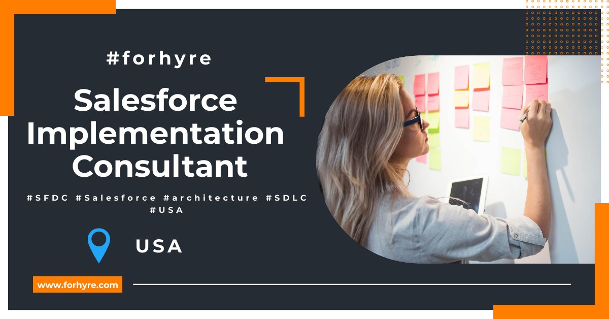 Hiring - Salesforce Implementation Consultant 

#Salesforce #SFDC #SDLC #Architect #Implementation #USA <a href="/forhyre/">forhyre 🌟</a> #forhyre

rfr.bz/t4q29bs
