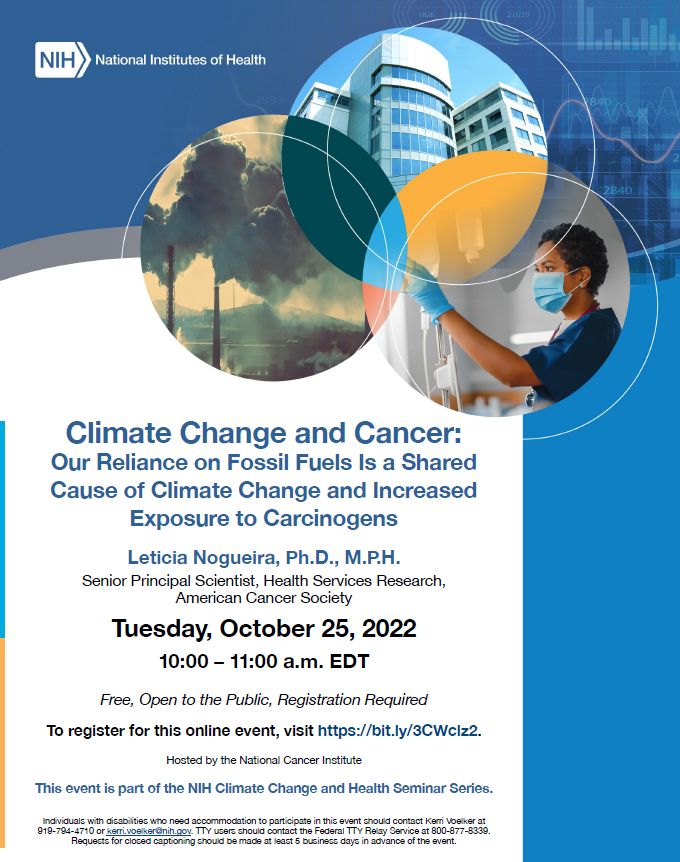 Registered! #climatechange #cancer @oncologynursing @Integrativeonc @NIH @enviRN #fossilfuels #advocacy #policy #PublicHealth