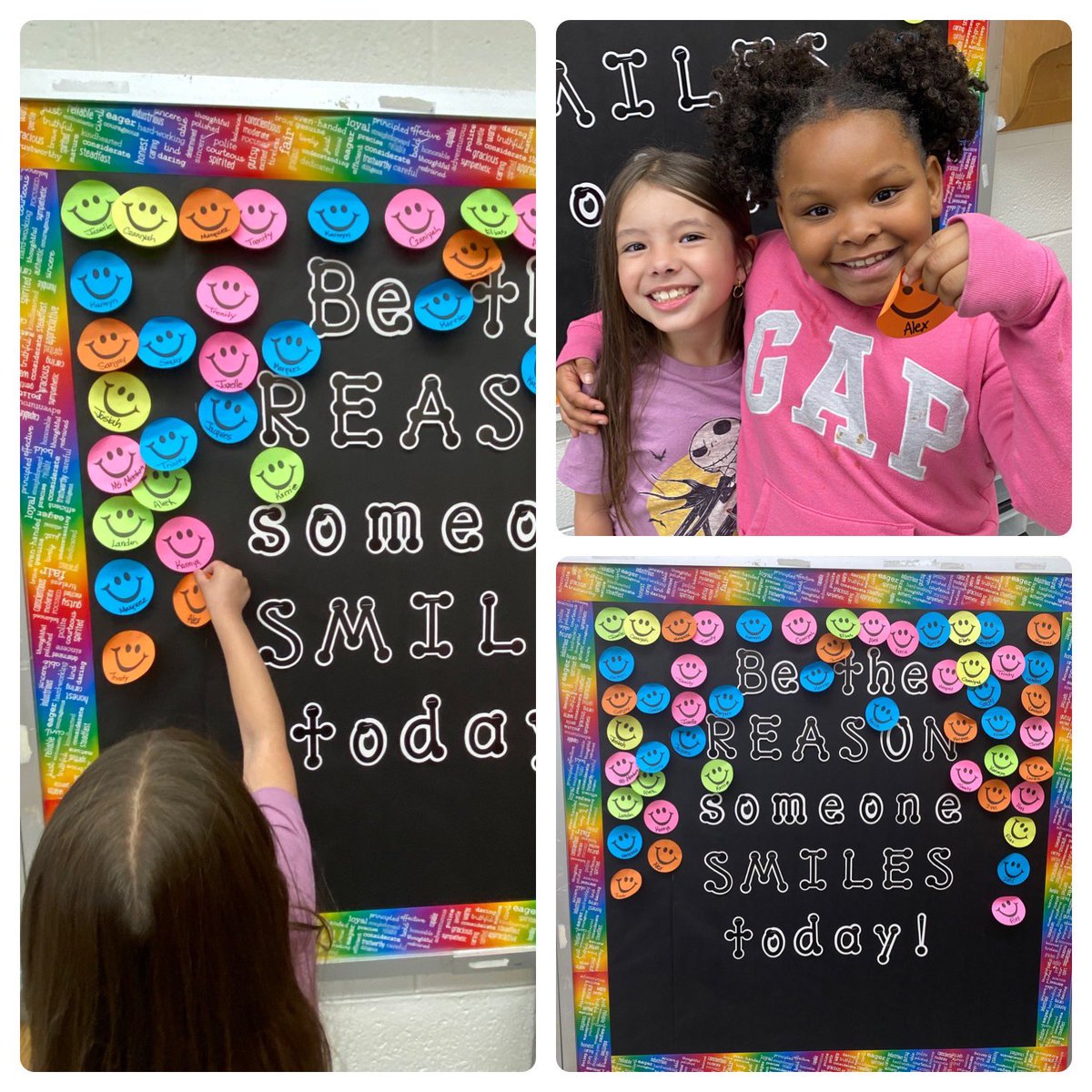 Our 2nd grade 🐯🐯 are standing up to bullying every day by showing kindness and making each other smile!When we do make each other smile..we tell them, explain why, and give them a smiley face for our favorite part of the room!!💙💛 <a href="/RBWTinyTigers/">RBWTinyTigers</a> <a href="/cpschoolsva/">𝘾𝙝𝙚𝙨𝙖𝙥𝙚𝙖𝙠𝙚 𝙋𝙪𝙗𝙡𝙞𝙘 𝙎𝙘𝙝𝙤𝙤𝙡𝙨</a>