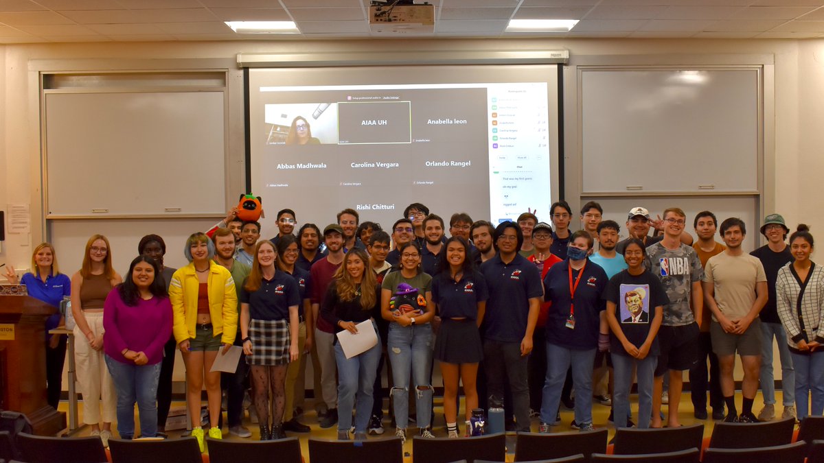 AIAA_UH's tweet photo. Photos from our 2nd General Meeting! Officers and leads gave updates + a presentation from our guest speaker, Katie from Cimarron. Thank you for attending + competing in the spookiest of all Kahoots! On to the next one! 🚀🎃🛩️
#aiaauh #aiaa #uhengineering #universityofhouston https://t.co/OnOuoW8lSY