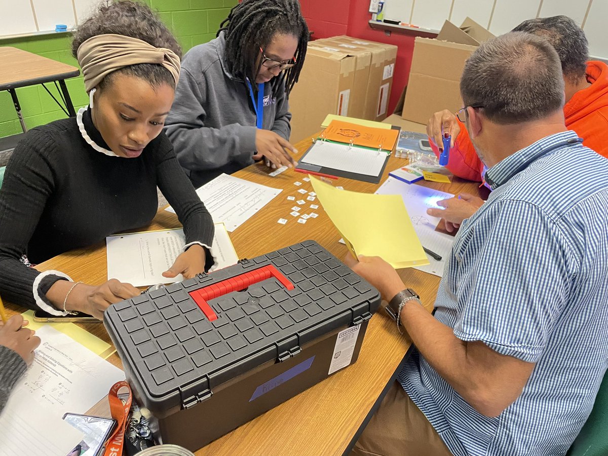 TeacherLeader22's tweet photo. The staff broke out today and solved the case of the missing student! 🔎 #avid #collaboration #breakoutboxes #studentengagement @southwestcolts @ocsinstruction @OnslowSchools https://t.co/CqS9sk1Qow