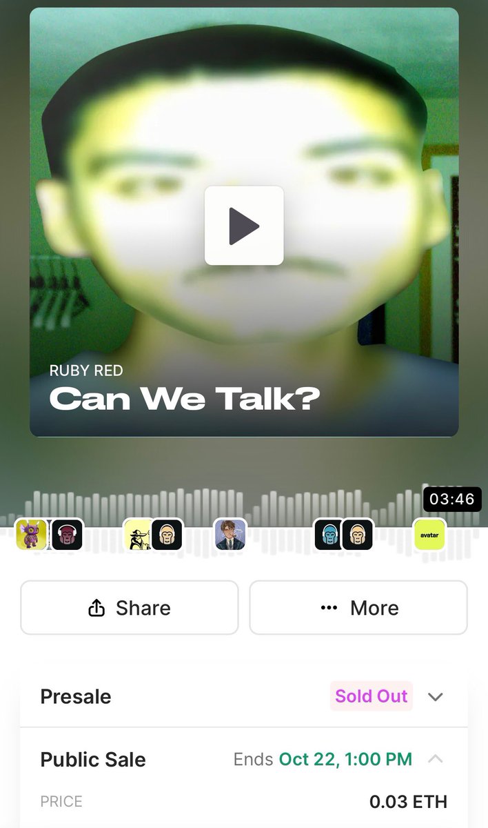 RubyRedOnline's tweet image. Presale sold out some still available 🤪

sound.xyz/rubyred/can-we… @soundxyz_